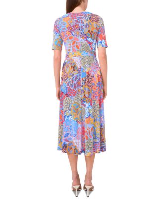 Женское миди-платье с поясом и принтом от MSK