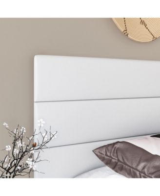 Napoli Leather Upholstered Platform Bed Frame with Tri-Panel Adjustable Headboard - Boyd Sleep