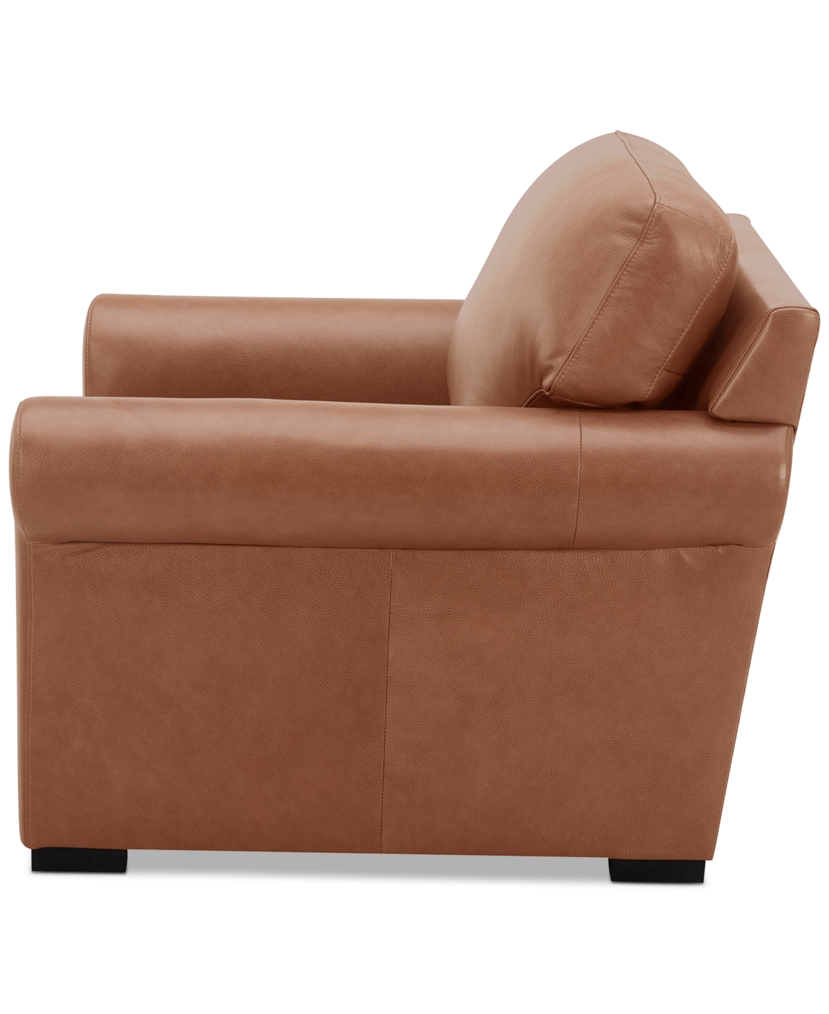 Macy's Radley 38" Leather Roll Arm Chair, Exclusively At  In Light Tan