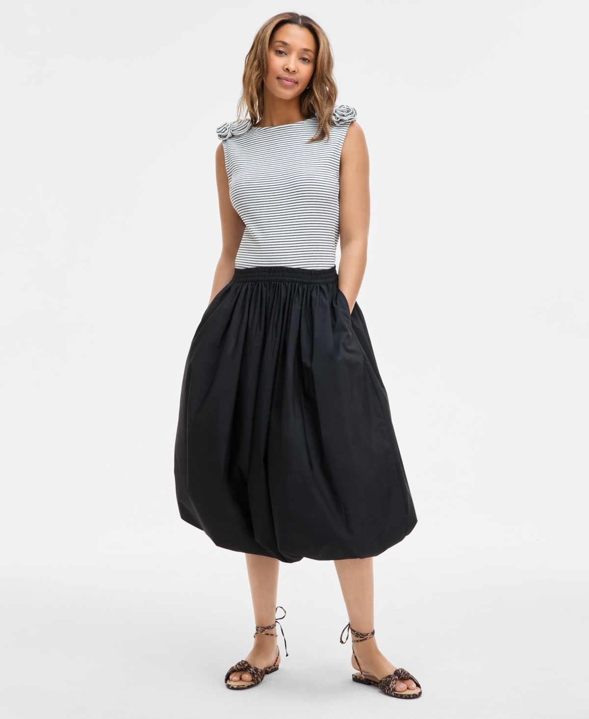 ON 34TH WOMEN'S BUBBLE-HEM MIDI SKIRT, EXCLUSIVELY AT MACY'S 