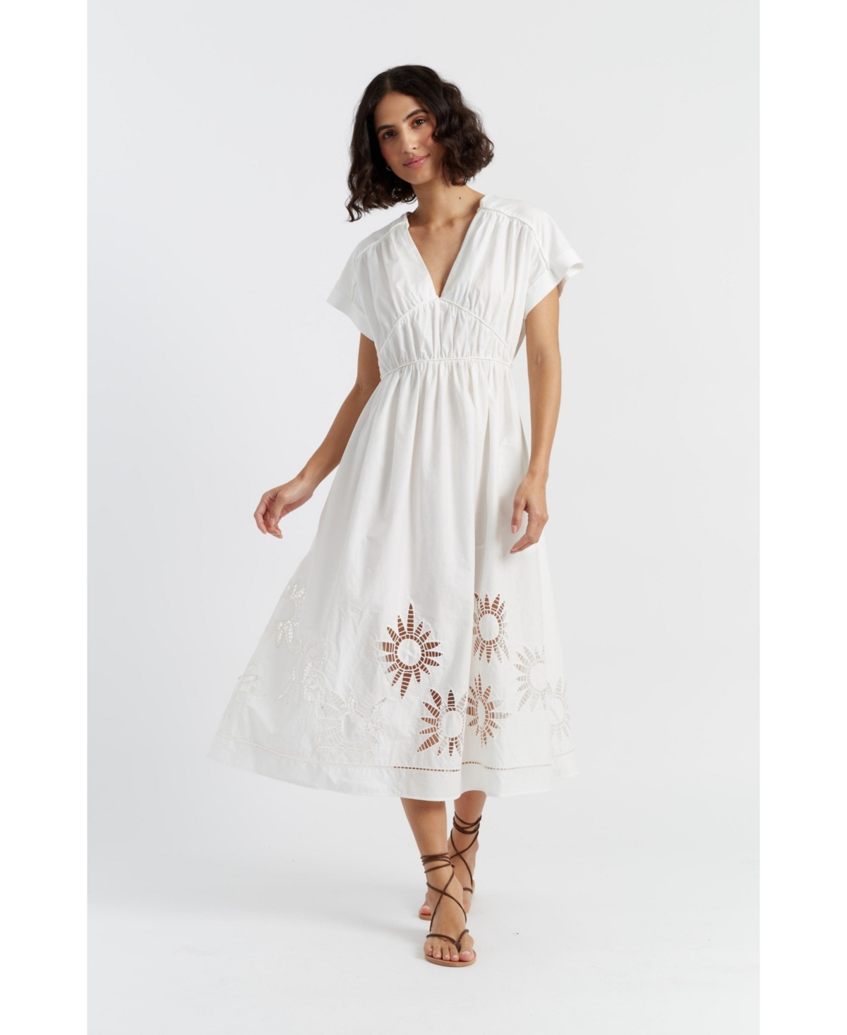 Women's Broderie Dress - Navy