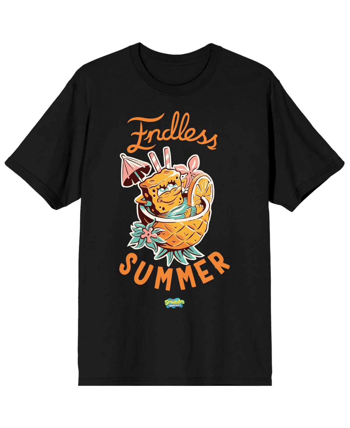 Big & Tall The Pineapple Pool Drink Endless Summer Tee-4XL - Black
