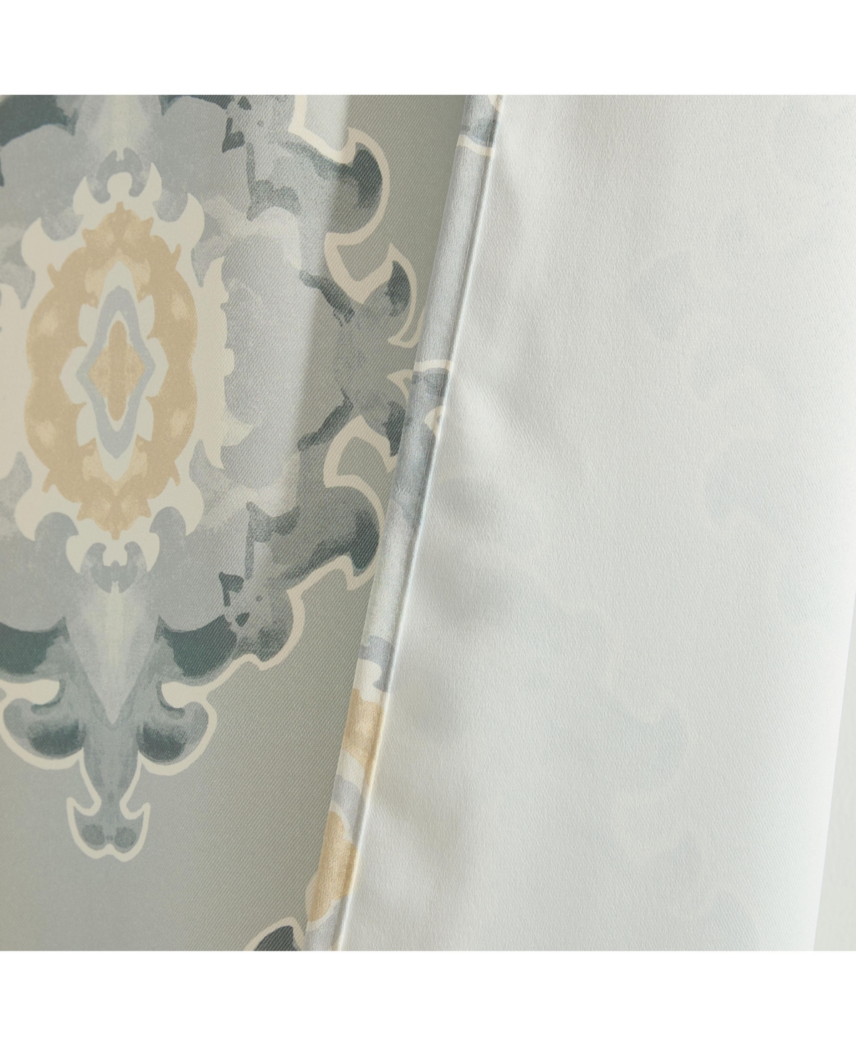 Hlc.me Liam Ogee Ikatt Damask Patterned Window Grommet Curtains Bedroom - Light Blocking Darkening Window Panels, Set of 2 (Grey