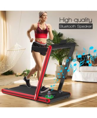 2-in-1 Folding Walking Pad Treadmill with Dual LED Display