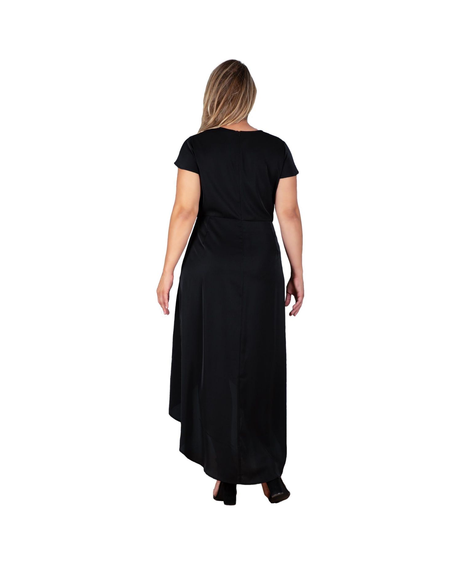 Plus Size Cap Sleeve High-Low Tulip Dress