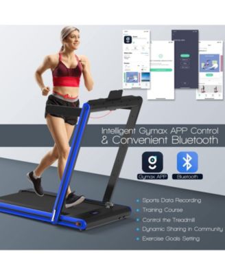 2-in-1 Folding Walking Pad Treadmill with Dual LED Display