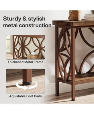 70.9-Inch Narrow Sofa Table, Industrial Long Sofa Table, Entry Console Table with Storage for Entryway, Living Room, Foyer, Unique Design