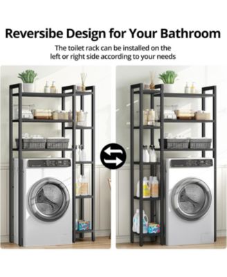Over The Toilet Storage with 8-Titer Shelf, Mass-Storage Side Storage Open Rack