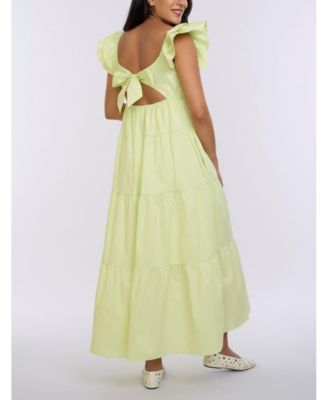 Maternity Ruffle Sleeve Tie-Back Maxi Dress - Motherhood