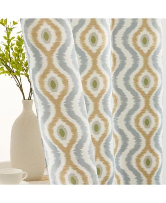 Tanner Ogee Ikatt Damask Patterned Window Grommet Curtains Bedroom - Light Blocking Darkening Window Panels, Set of 2 (Taupe/Grey, 37 W x 96 L)
