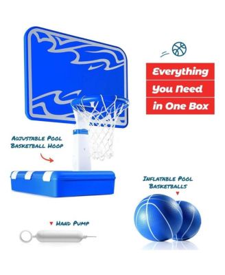 Pool Basketball Hoop 33”x25”x54” – Revolutionary Water Base and Storage System, Large Backboard, Pool Toys Basketball Game with 4 Adjustable Height, 2 Balls & Air Pump for Swimming Pool