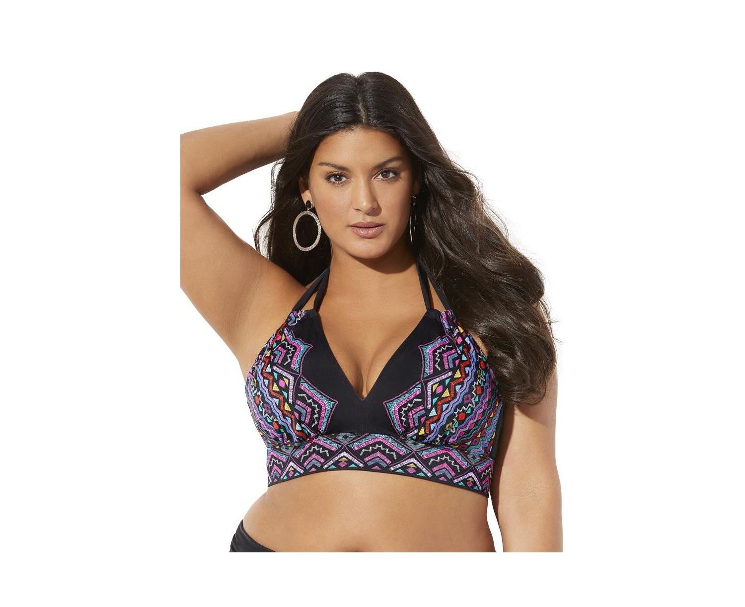 Women's Loop Strap Halter Bikini Top