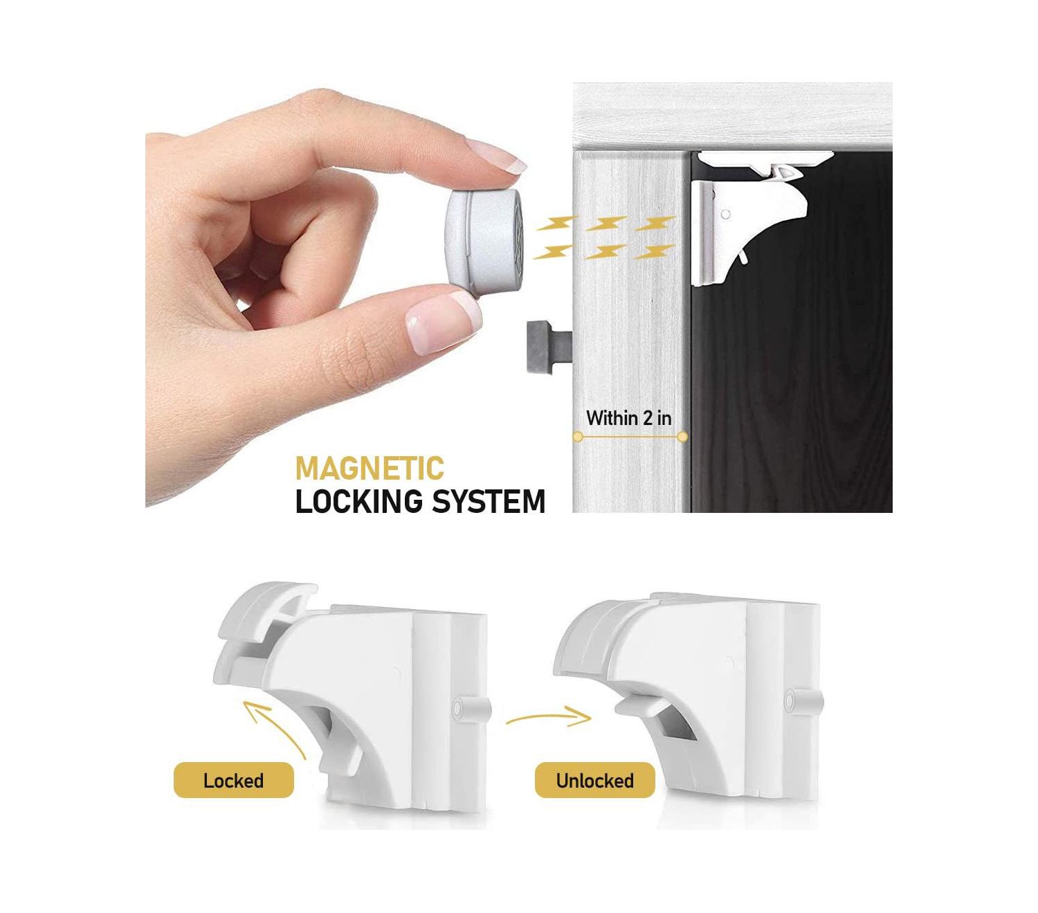 Toddler Proof Me | Magnetic Safety Lock Kit (36 Locks + 9 Keys)