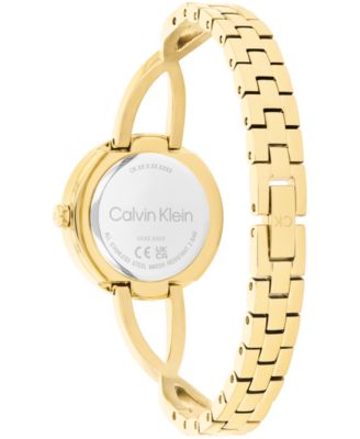 Women's Sculpted Embrace Gold Tone Stainless Steel Bracelet Watch, 28mm