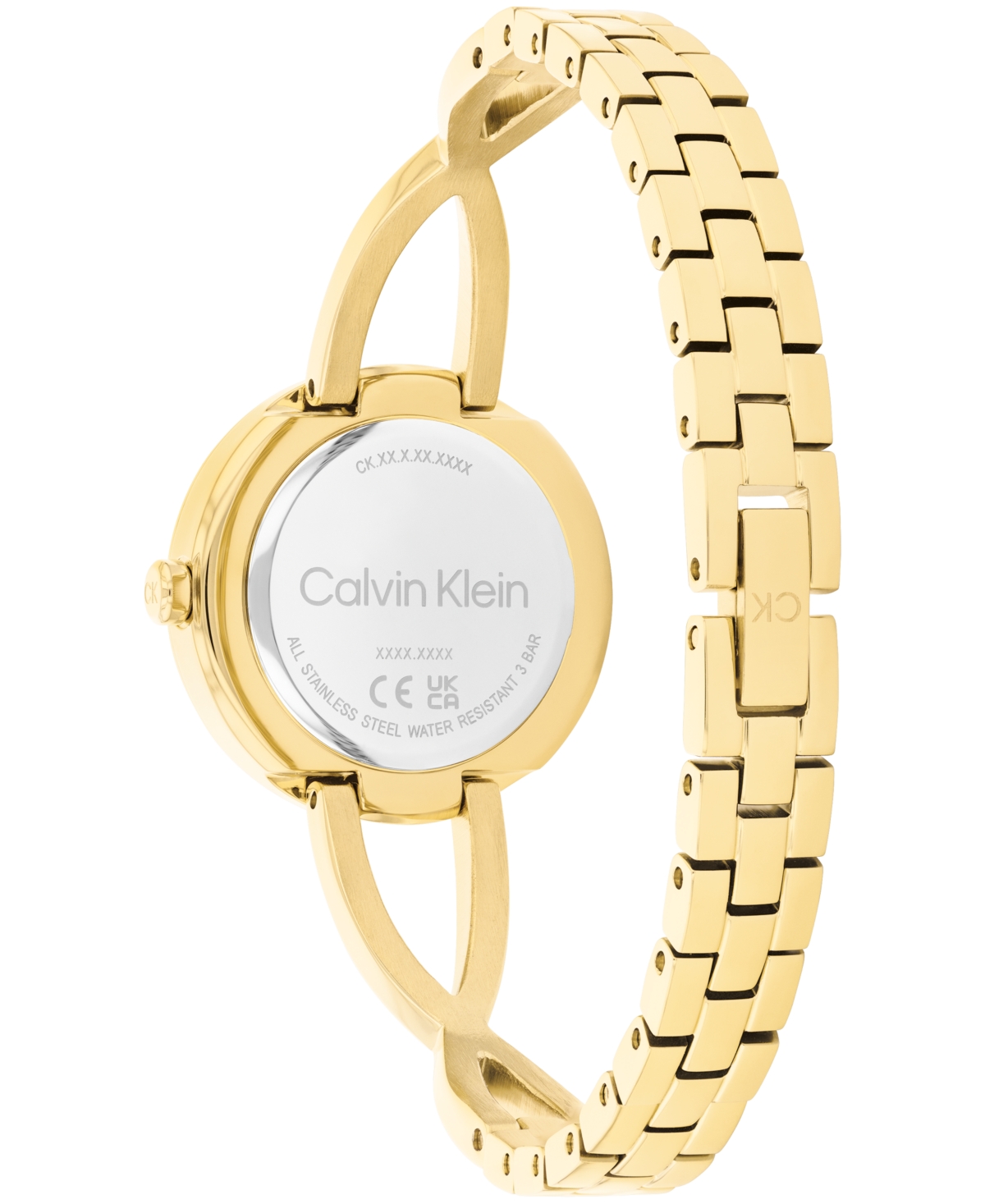 Calvin Klein Women's Sculpted Embrace Gold Tone Stainless Steel Bracelet Watch, 28mm In Gold