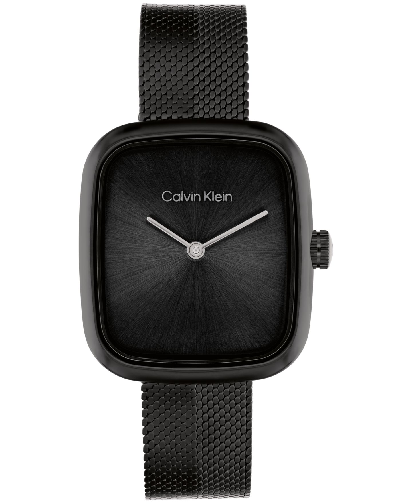 Женские часы Calvin Klein Adore, чёрный сетчатый браслет с ионным покрытием, 30 мм — фото 1