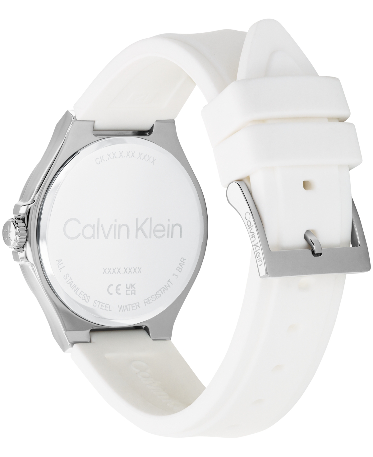 Calvin Klein Women's Vibrancy White Silicone Strap Watch, 38mm In White