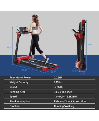 2.25 HP Electric Motorized Folding Treadmill with LED Display