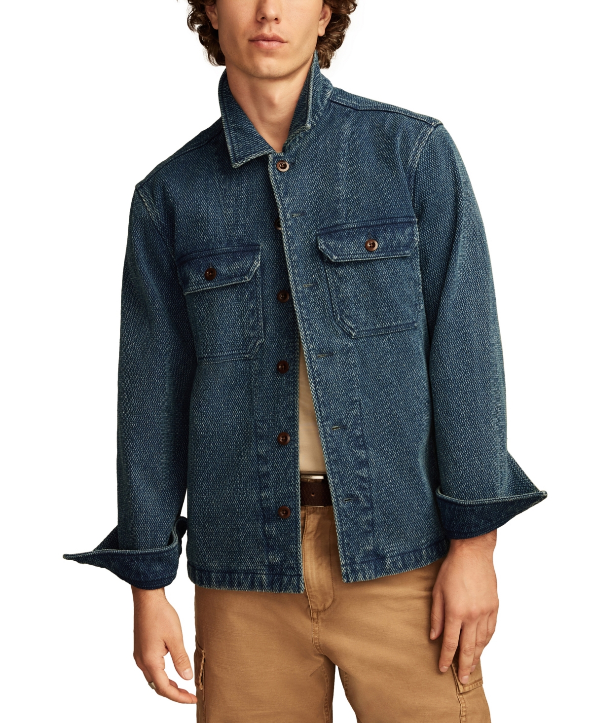 Men's Basket Weave Jacket - Indigo
