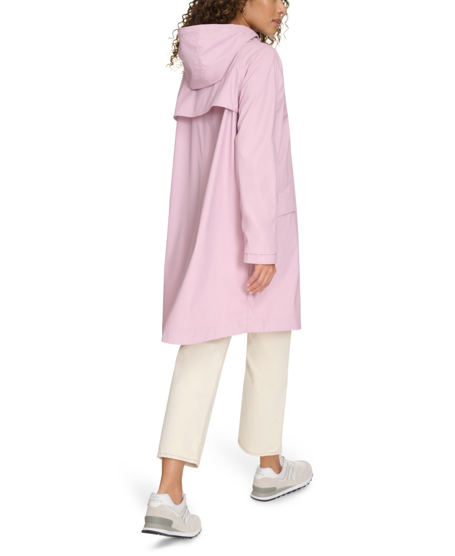 Plus Size Raglan-Sleeve Hooded Rain Jacket