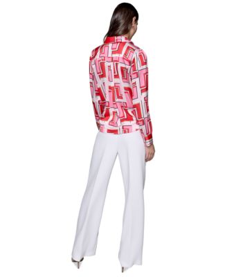 Женский топ-галстук с геопринтом от KARL LAGERFELD PARIS спереди