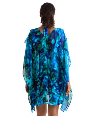 Женское легкое шифоновое пончо-накидка Mimi Flamingo