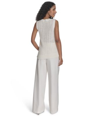 Женский хлопчатобумажный вязаный топ Calvin Klein без рукавов