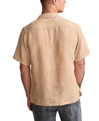 Мужская льняная рубашка Camp классического покроя на пуговицах от бренда Lucky, футболка с графическим рисунком South Padre Island классического покроя и шорты классического кроя на завязках 7 дюймов 