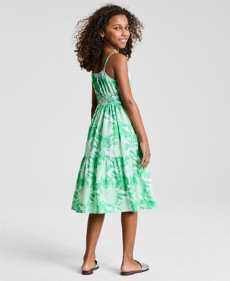 Little & Big Girls Floral-Print Tiered Midi Dress, Exclusively at Macy's