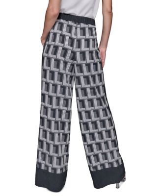 Женские широкие брюки KARL LAGERFELD PARIS с геометрическим принтом