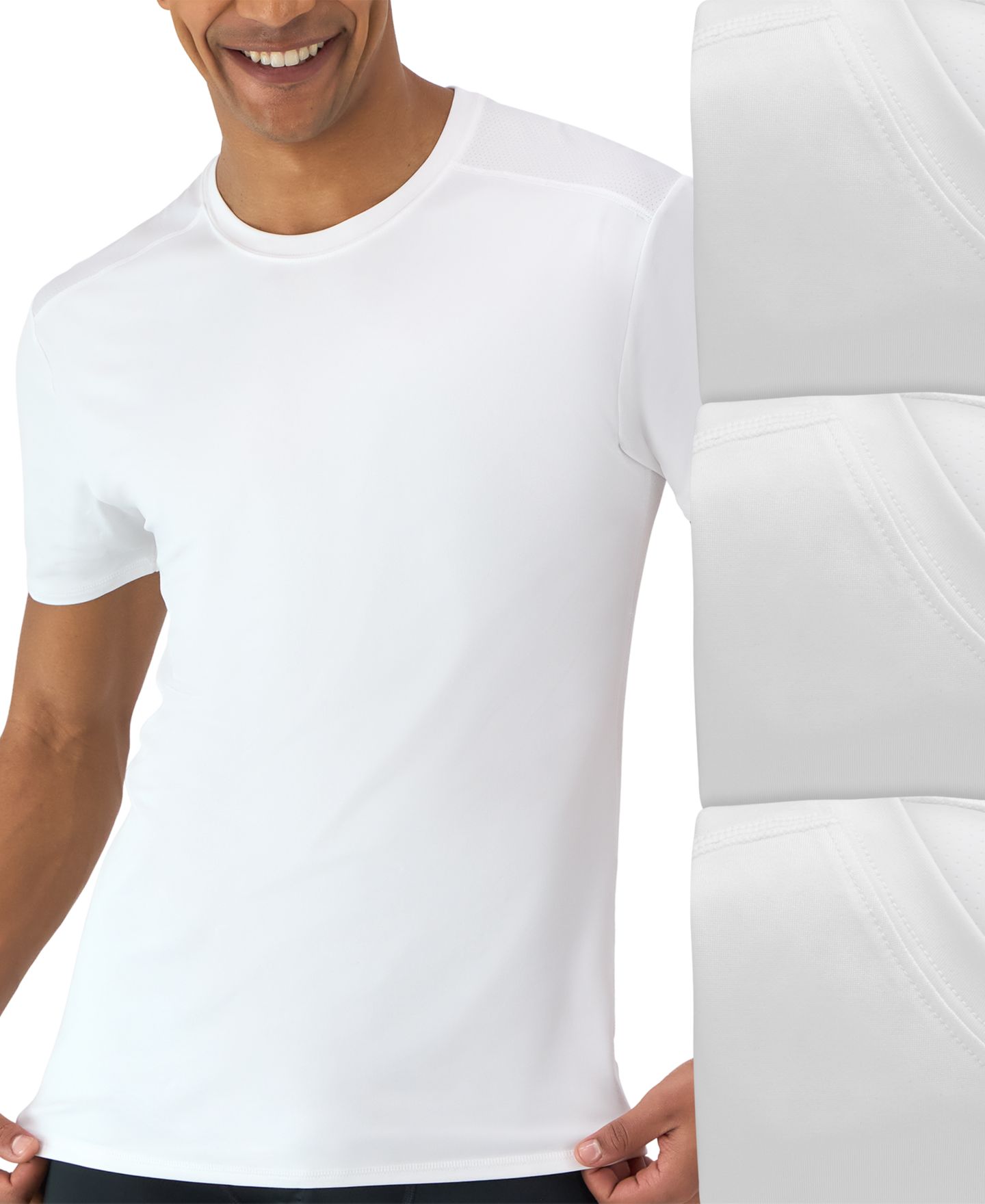 Мужские футболки Hanes 3pk. Ultimate Moves X-Temp Performance Crewneck T-Shirts, цвет: Белый — фото 6