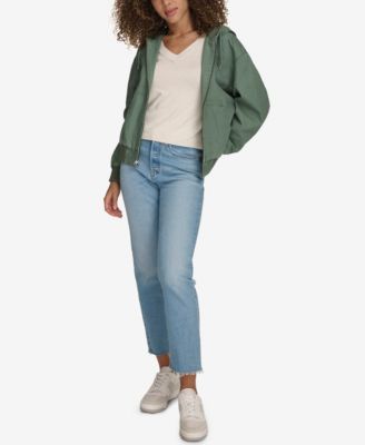 Women's Relaxed Hooded Bomber Jacket