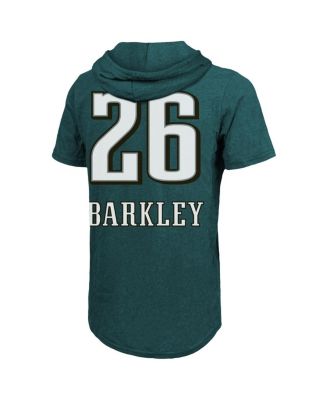 Мужская толстовка с капюшоном Saquon Barkley Midnight Green Philadelphia Eagles Super Bowl LIX Champions от Majestic Threads, трехслойный пуловер с коротким рукавом, толстовка с капюшоном