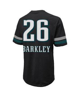 Мужская футболка с именем и номером игрока Saquon Barkley Black Philadelphia Eagles Super Bowl LIX Champions от Majestic Threads от Majestic Threads.