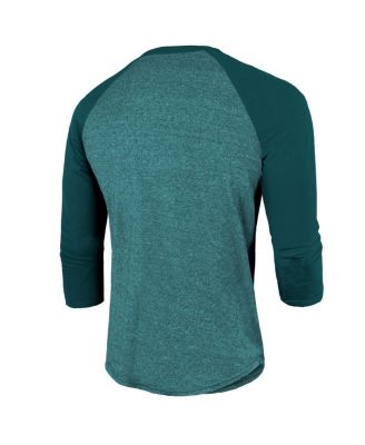 Мужская темно-зеленая футболка с короткими рукавами реглан Philadelphia Eagles Super Bowl LIX Champions от Majestic Threads, выполненная из трехслойной ткани, темно-зеленого цвета