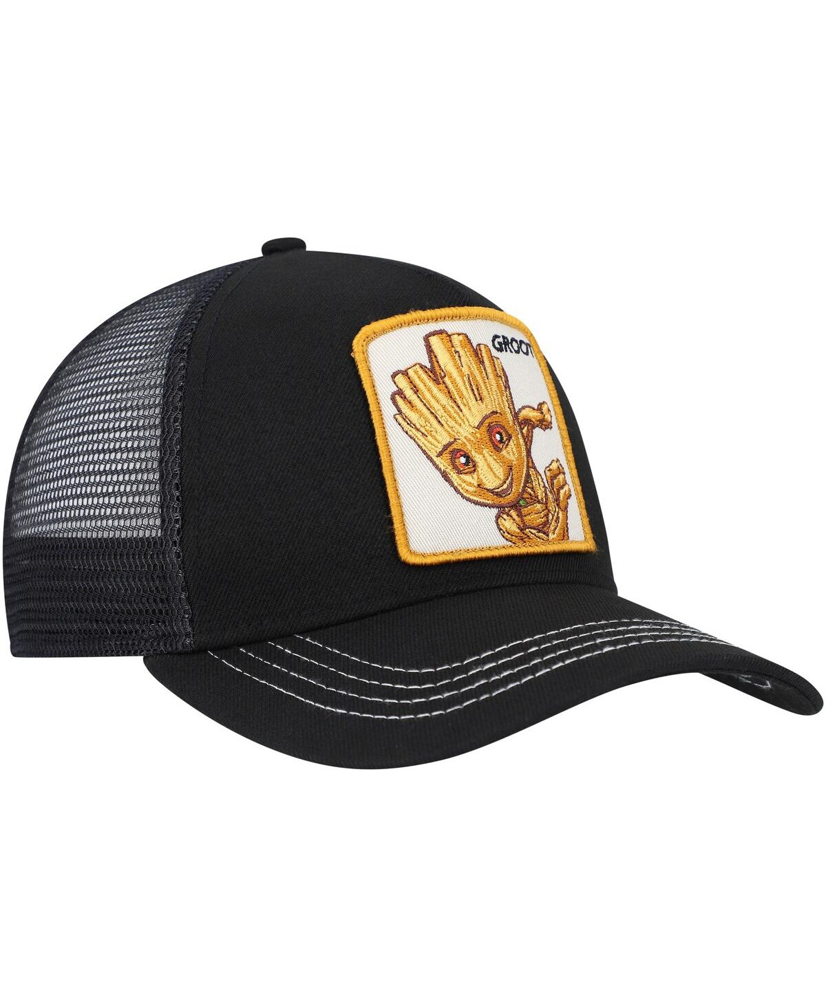 Lids Men's Black Guardians Of The Galaxy Groot Retro A-frame Snapback Hat In Black
