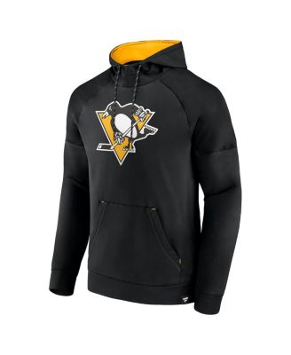 Мужская черная толстовка с капюшоном Fanatics Pittsburgh Penguins, культовый пуловер Реглан Defender