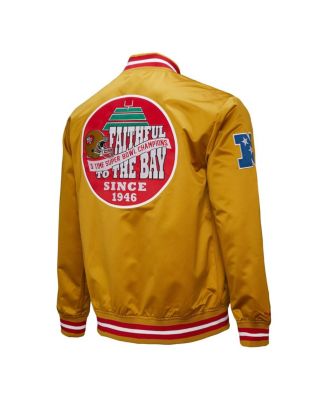 Men's Gold San Francisco 49ers Double Down Satin Full-Snap Jacket