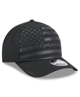 Мужская черная шляпа NASCAR American Flag 9FORTY M-Crown A-образной формы с регулируемой оправой New Era