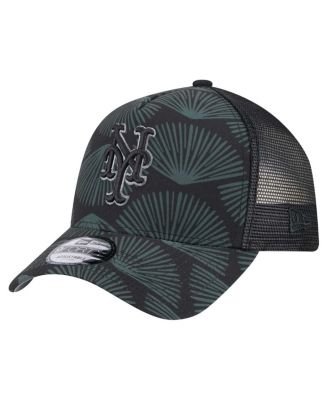 New Era - Men's Black New York Mets 9FORTY A-Frame Trucker Adjustable Hat