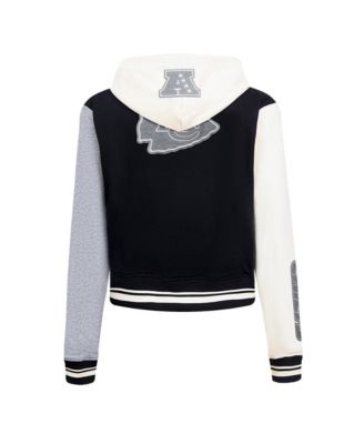 Женская серая куртка Pro Standard с капюшоном на молнии Kansas City Chiefs Reverse French Terry Colorblock в сером цвете