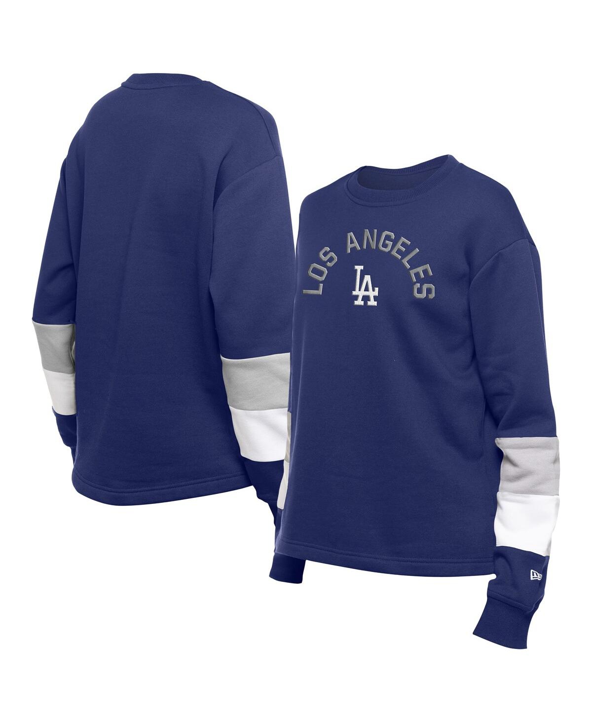 NEW ERA WOMEN'S BLUE LOS ANGELES DODGERS GAME DAY COLOR PULLOVER SWEATSHIRT 