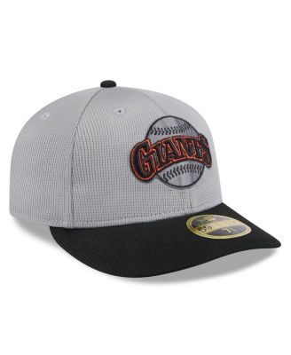Мужская серо-черная шляпа New Era San Francisco Giants 2025 для тренировок по бейсболке с низким профилем, 59-дюймовая приталенная шляпа