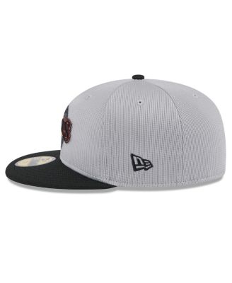 Мужская приталенная шляпа New Era, серая с черным, San Francisco Giants 2025, для тренировок по бейсболке, 59 футов пятьдесят дюймов