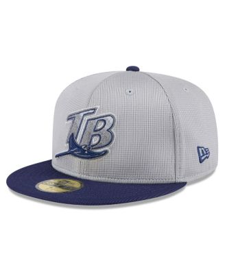 New Era - Men's Gray/Navy Tampa Bay Rays 2025 Batting Practice 59FIFTY Fitted Hat