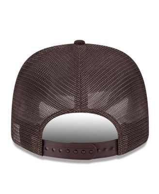 Мужская кепка дальнобойщика New Era кремово-коричневого цвета San Diego Padres 2025 для тренировок по бейсболке 9SEVENTY с эластичной застежкой