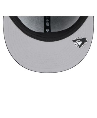 Мужская приталенная шляпа New Era черного цвета Toronto Blue Jays 2025 MLB Clubhouse 59 за пятьдесят