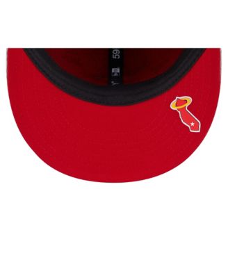 Мужская приталенная шляпа New Era серого цвета Los Angeles Angels 2025 MLB Clubhouse 59 за пятьдесят
