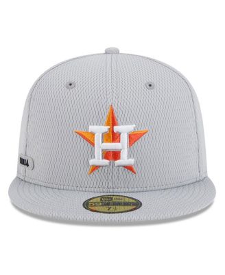 Мужская приталенная шляпа New Era серого цвета Houston Astros 2025 MLB Clubhouse 59 за пятьдесят