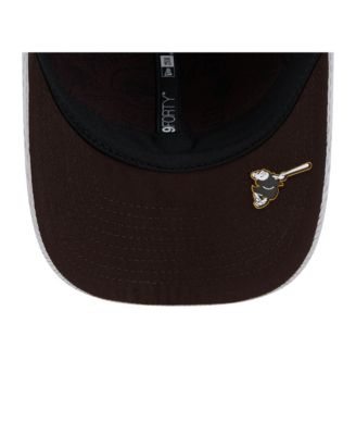 Мужская серая шляпа New Era San Diego Padres 2025 MLB Clubhouse 9FORTY с регулируемой головкой M-Crown